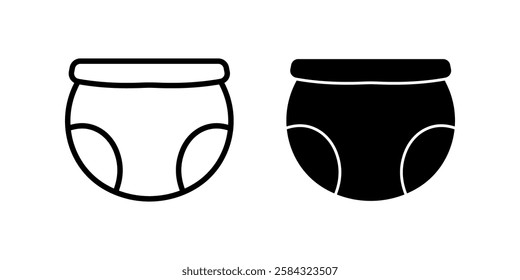 diaper Icon set. Symbol isolated white background. vector illustration. color editable.