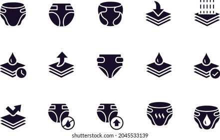Diaper icon set vector design 