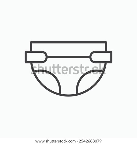 Diaper icon in thin black lines