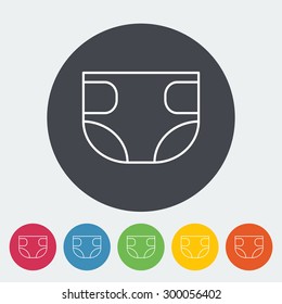 Diaper icon. Thin line flat vector related icon for web and mobile applications. It can be used as - logo, pictogram, icon, infographic element. Vector Illustration. 