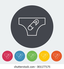Diaper icon. Thin line flat vector related icon for web and mobile applications. It can be used as - logo, pictogram, icon, infographic element. Vector Illustration. 