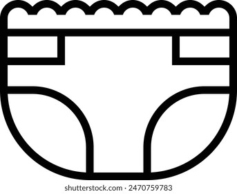 icono de pañal. Diseño de estilo lineal delgado aislado sobre fondo blanco