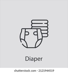 diaper icon vector icon.Editable stroke.linear style sign for use web design and mobile apps,logo.Symbol illustration.Pixel vector graphics - Vector