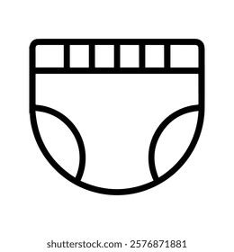 Diaper icon. Vector Illustration. Customizable thin line illustration. Editable stroke.