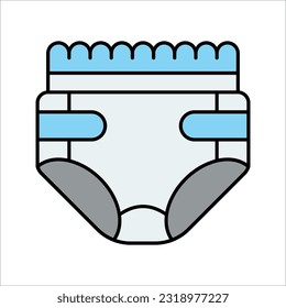 Diaper icon, vector diaper icon illustration isolated on white background