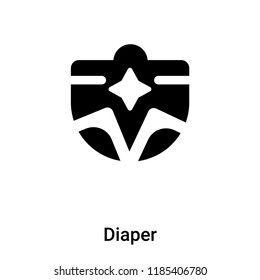 Diaper icon vector isolated on white background, logo concept of Diaper sign on transparent background, filled black symbol