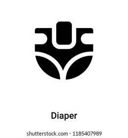 Diaper icon vector isolated on white background, logo concept of Diaper sign on transparent background, filled black symbol