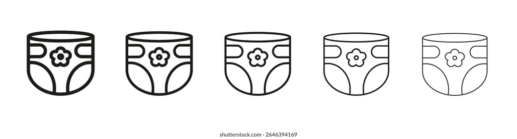 Icono de pañal Conjunto de contorno de Vector Ilustración Signo