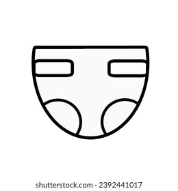 Diaper icon vector for web design isolated on white background.