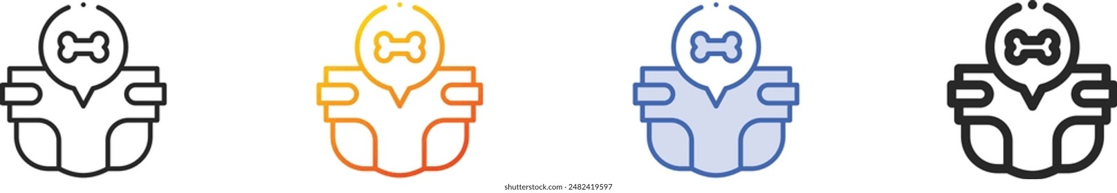 diaper icon.Thin Linear, Gradient, Blue Stroke and bold Style Design Isolated On White Background