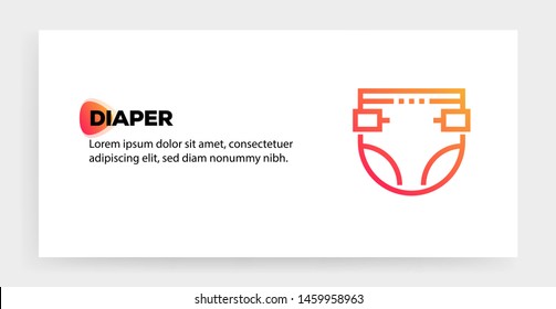 DIAPER AND ILLUSTRATION ICON CONCEPT