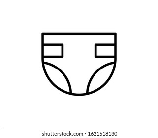 Diaper line icon. High quality outline symbol for web design or mobile app. Thin line sign for design logo. Black outline pictogram on white background