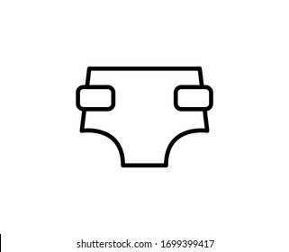 Diaper line icon. High quality outline symbol for web design or mobile app. Thin line sign for design logo. Black outline pictogram on white background