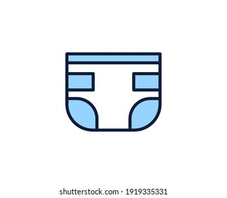 Diaper line icon. High quality outline symbol for web design or mobile app. Thin line sign for design logo. Color outline pictogram on white background