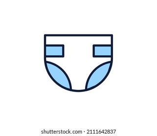 Diaper line icon. High quality outline symbol for web design or mobile app. Thin line sign for design logo. Color outline pictogram on white background