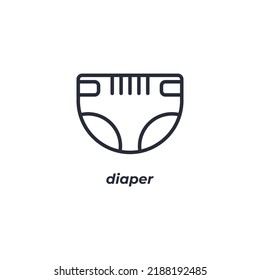 diaper line icon. linear style sign for mobile concept and web design. Outline vector icon. Symbol, logo illustration. Vector graphics