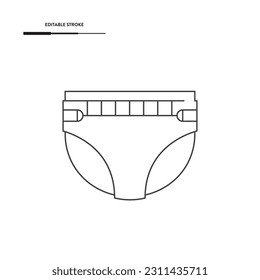 Diaper Line Icon Vector Design.