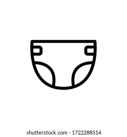 Diaper Line Icon, Vector Illustration