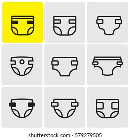 Diaper line icons