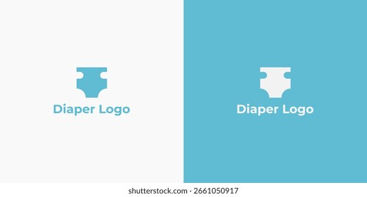 Diseño del logotipo del pañal. Pañal simple y moderno o logotipo de pañal. Profesional de pañal o diseño de logotipo de pañal. Ilustración vectorial de pañales.