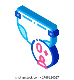 Diaper Newborn Icon Vector. Isometric Diaper Newborn sign. color isolated symbol illustration