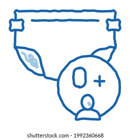 Diaper Newborn sketch icon vector. Hand drawn blue doodle line art Diaper Newborn sign. isolated symbol illustration