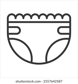 Diaper Outline Icon Vector Illustration