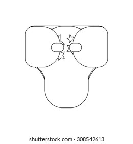 Diaper outline linear icon. Available as an icon of children's section of the store. Stock vector.