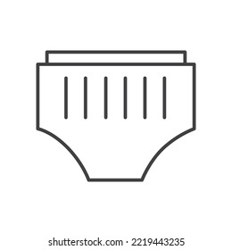 Diaper panties simple icon isolated on white