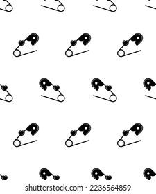 Icono de pinza de pañal Patrón sin soldadura, paño de techo, pañal, clavija, mecanismo de muelle, vector de clavijas Ilustración de arte