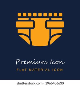 Diaper premium material ui ux isolated vector icon in navy blue and orange colors