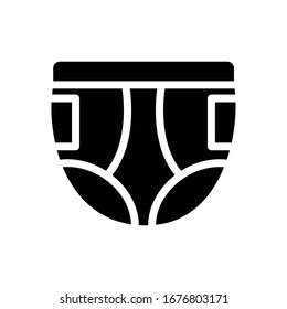 Ilustración de estilo de glifo vectorial de pañales.