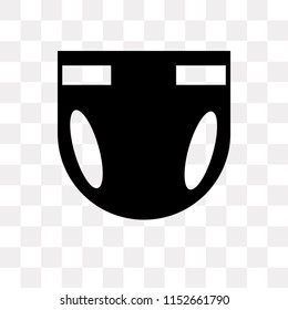 Diaper vector icon isolated on transparent background, Diaper logo concept