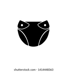 Diaper vector icon isolated on white background. 
