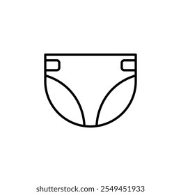 Diaper vector icon outlined style.