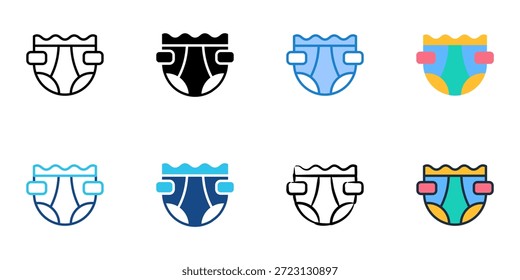 Diapering Icons setzen mehrere Stilsammlung. Bearbeitbarer Strich 
