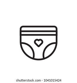 diapers baby outline icon style design