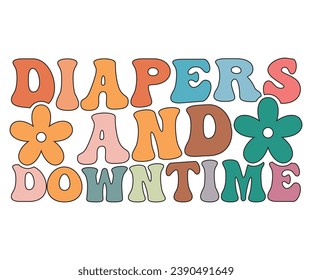 Diapers And Downtime T-shirt, Dad Life T-shirt, Fathers Day, Retro Dad Shirt, Dads Birthday, Funny Dad, Cut Files For Cricut, My Father, Cut File 