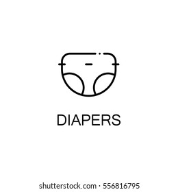 Diapers flat icon. Single high quality outline symbol of baby stuff for web design or mobile app. Thin line signs of deapers for design logo, visit card, etc. Outline pictogram of deapers