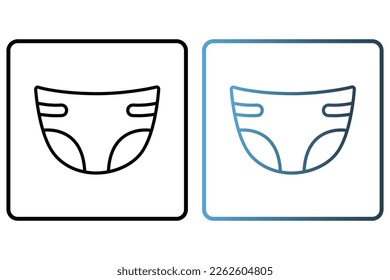 Diapers icon illustration. icon related to baby care. outline icon style. Simple vector design editable
