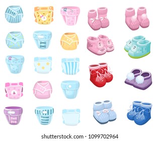 diapers, panties for children, vector