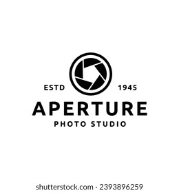Diaphragm camera logo design. Camera logo template, vector logo for photographer