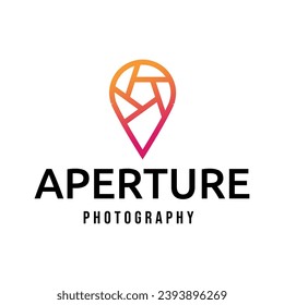 Diaphragm camera logo design. Camera logo template, vector logo for photographer