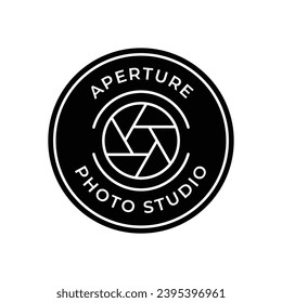 Diaphragm camera logo design. Camera logo template, vector logo for photographer