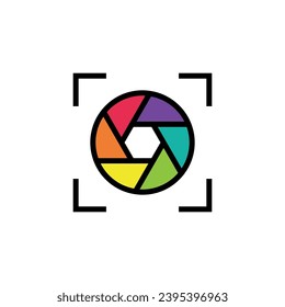 Diaphragm camera logo design. Camera logo template, vector logo for photographer