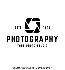 Diaphragm camera logo design. Camera logo template, vector logo for photographer