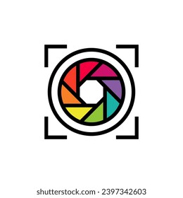Diseño del logotipo de la cámara de diafragma. Plantilla de logotipo de cámara, logotipo vectorial para fotógrafo