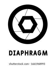 Diaphragm glyph icon vector on white background. Flat vector diaphragm icon symbol sign from modern multimedia collection for mobile concept and web apps design.