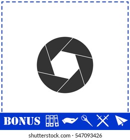 Diaphragm icon flat. Simple vector symbol and bonus icon