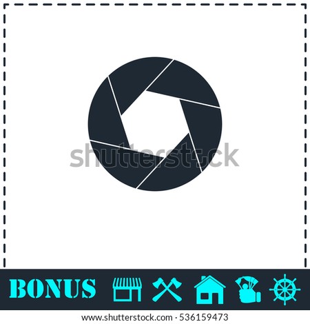 Diaphragm icon flat. Simple vector symbol and bonus icon